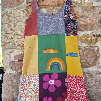 Gökkuşağı Patchwork Elbise