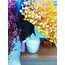 Gül bahçesi kristal kapaklı vazo mum 