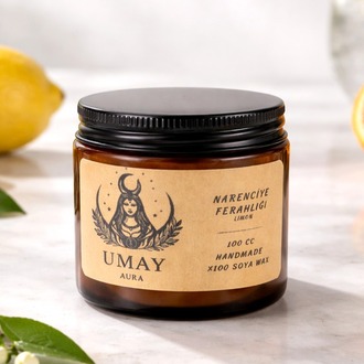 Limon Kokulu El Yapımı Soya Mum Amber Kavanoz 100 cc