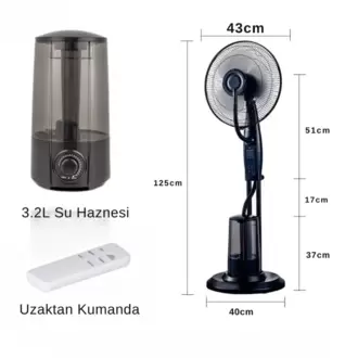 THE WLUE Uzaktan Kumandalı Buzlu Vantilatör 