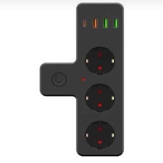 THE WLUE 3'lü Akım Korumalı Priz Çoğaltıcı 2500W 3xUSB 2.4A 1xType-C