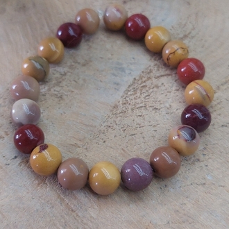 Mokait Jasper 8 mm Küre Kesim Bileklik Esnek Misineli