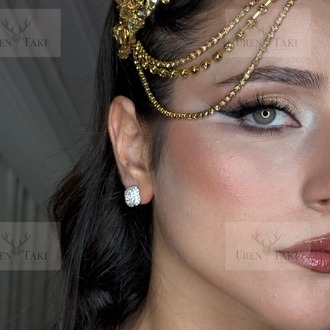 Özel Seri 316 Gümüs Zirkon Tasli Yonca Model Set