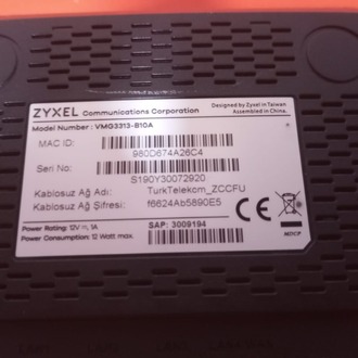 ZYXEL VMG3313-B10A Yeni Nesil VDSL Modem (Sorunsuz, Kılavuzlu ,Yüksek çekim , İkinci El)