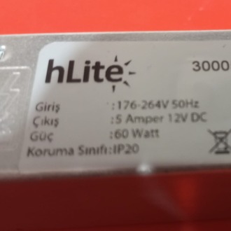 HLITE 12V 5A 60W Fansız Adaptör Güç Kaynağı Trafo (Sorunsuz , Kaliteli , İkinci El)
