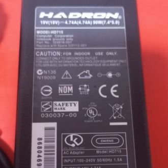 HP 19V 90W İğne Uçlu Notebook Adaptörü Şarj Aleti (HADRON marka Muadil, İkinci El)