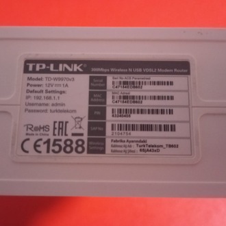 TP-LINK TD-W9970v3 300 Mbps VDSL Modem ( Başarılı ürün , Sorunsuz , İkinci El)