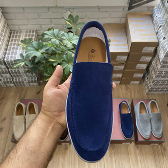Lacivert Süet Erkek Loafer | %100 Hakiki Dana Derisi Premium Günlük 