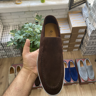 Kahverengi Süet Erkek Loafer | %100 Hakiki Dana Derisi Günlük Premium