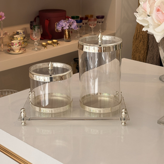 Gümüş Standlı kavanoz set 