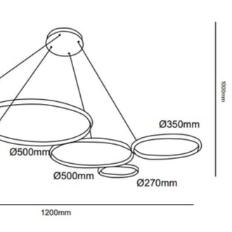 Led Sarkıt Avize 5'li Çember 