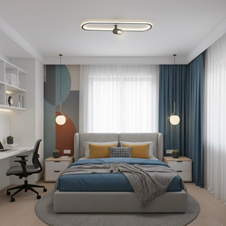 ELİPS PLAFONYER LED AVİZE 16x40 cm 1 SPOTLU