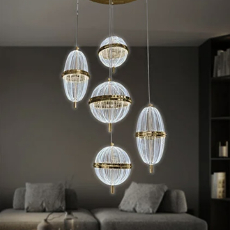 5 li SARKIT 3 SPOTLU YUVARLAK ROZANS AKRİLİK LED AVİZE