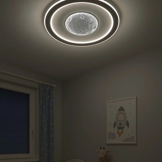 VONA_Ay Yüzeyli İçe Dışa Işıklı Çocuk Odası LED Plafonyer Çap.60cm 