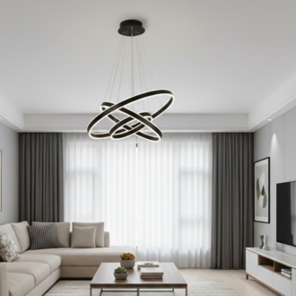 VONA_Halka 3lü LED Modern Yukarı & Aşağı Işık Sarkıt Avize Q.60-80-100cm 
