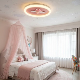 VONA_3Işık LED Kız Çocuk Odası Pembe Plafonyer Çap.50cm 