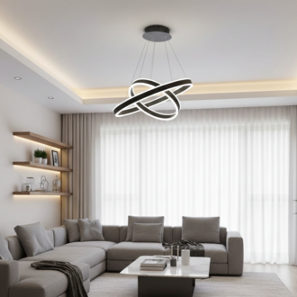 VONA_Halka 2Li LED Modern Yukarı & Aşağı Işık  Sarkıt Avize Q.40-50cm