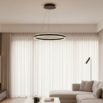 VONA_Halka Tekli LED Modern Yukarı & Aşağı Işık Sarkıt Avize Q.40cm