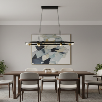 VONA_Owal Köşe LED Modern Spotlu Sarkıt Avize 40*120cm