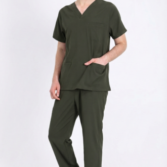 Classic Comfort Serisi Erkek Scrubs - Zeytin Yeşili