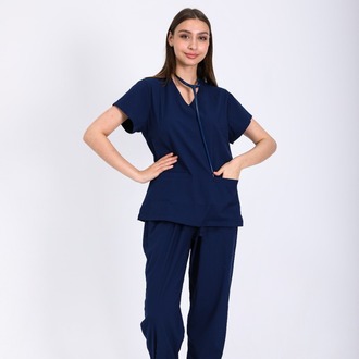 Classic Comfort Serisi Kadin Scrubs - Lacivert