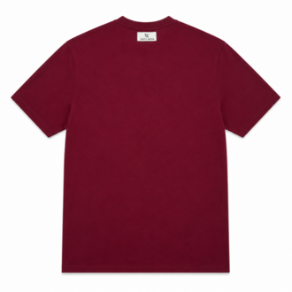 Erkek Oversize Kalın Dokulu %100 Organik Pamuk Bisiklet Ribana Yakalı Bordo T-Shirt
