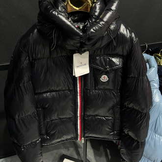 Şeritli moncler siyah