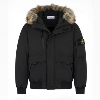 Stone island Siyah kürklü mont