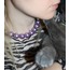 CHUNKY DICE PURPLE PEARL NECKLACE
