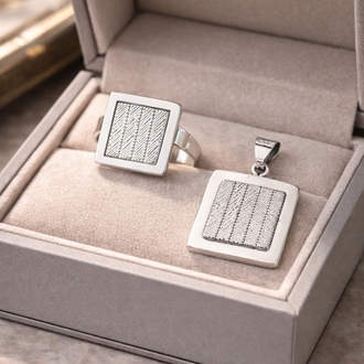 Hand made, 925 ayar gümüş Trabzon hasırı set