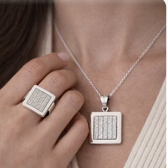 Hand made, 925 ayar gümüş Trabzon hasırı set