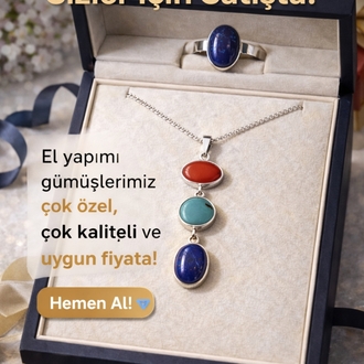El yapımı, 925 ayar gümüş takı seti