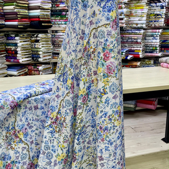 Özel Desenli 150 cm (60") Kumaş 4 Çeşitli Seçenekleriyle: Şifon, Krep, Saten, Keten