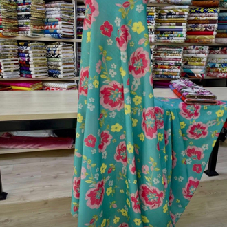 Özel Desenli 150 cm (60") Kumaş 4 Çeşitli Seçenekleriyle: Şifon, Krep, Saten, Keten