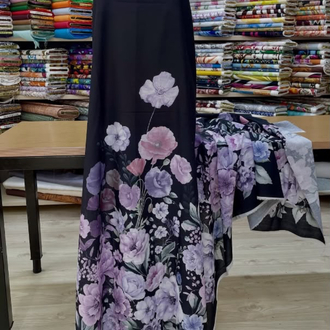 Özel Desenli 150 cm (60") Kumaş 4 Çeşitli Seçenekleriyle: Şifon, Krep, Saten, Keten