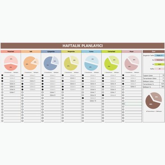 Excel'de Haftalık Planlayıcı Şablonu