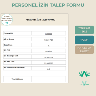 Excel'de Personel İzin Takip Programı