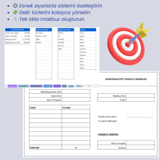 Excel Site/Apartman Aidat Yönetim Programı