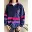Vintage Vatkalı Half Zip Kadife Sweatshirt