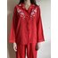Kırmızı İşlemeli Pijama Takımı