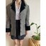 Vintage Yün Kaz Ayağı Vatkalı Blazer Ceket