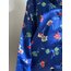 Mavi Çiçekli İpek Saten Pijama Takımı