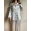 Beyaz İpek Saten Pijama Takımı