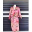 Beli Kuşaklı Pembe Saten Kimono