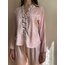Pembe Dantel Detay Saten Pijama Takımı