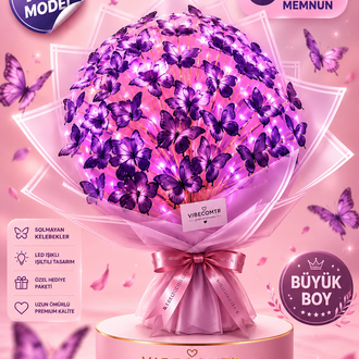 Büyük boy kelebek buketi lila