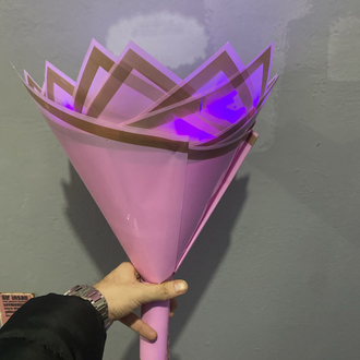 Mor led ışıklı aynalı yazılı papatya buketi