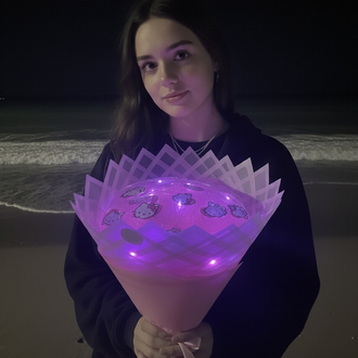  Led Işıklı Hello Kitty Balon Buketi – Sevgiliye Özel Romantik Hediyelik