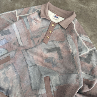 Vintage Oldschool Desenli Oversize Sweat (L)