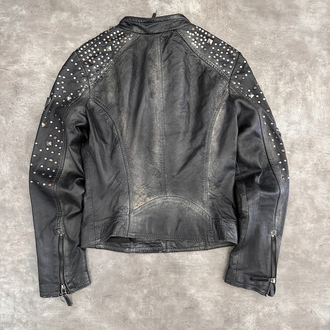 Amerikan Vintage Biker Deri Ceket (S)